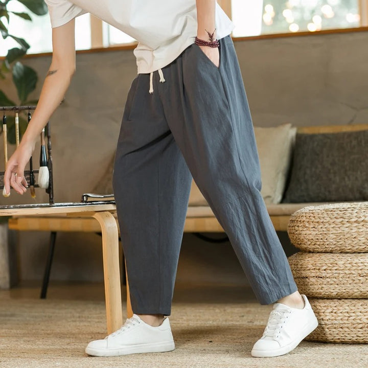 Pantalon Lin Républicain Élégant