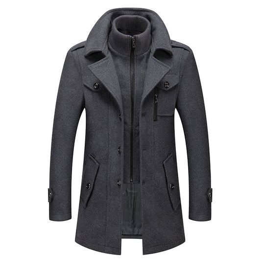 Manteau Homme en Laine avec Col Montant - BerlinGlamour