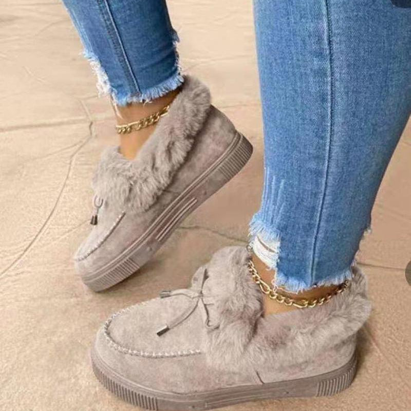 Chaussons Femmes Hiver Confort - Suédine Douce avec Doublure en Fausse Fourrure et Semelle Antidérapante - PanierRoyale