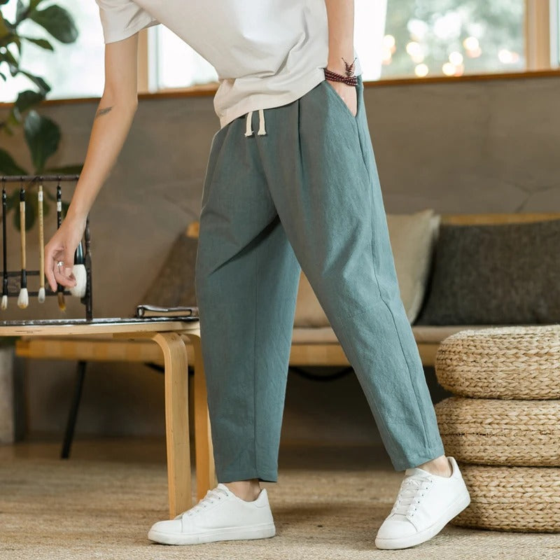 Pantalon Lin Républicain Élégant
