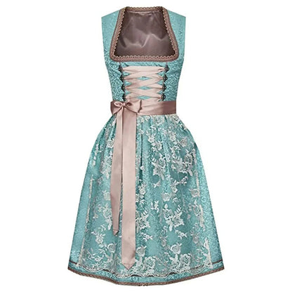 Robe Dirndl Élégante Manches Courtes pour Femme