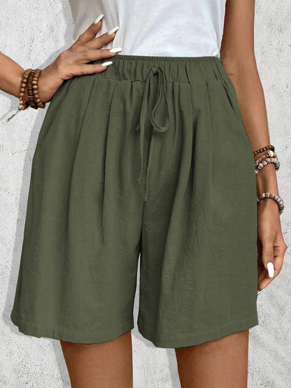 Short Décontracté Rose Élastiqué Femme