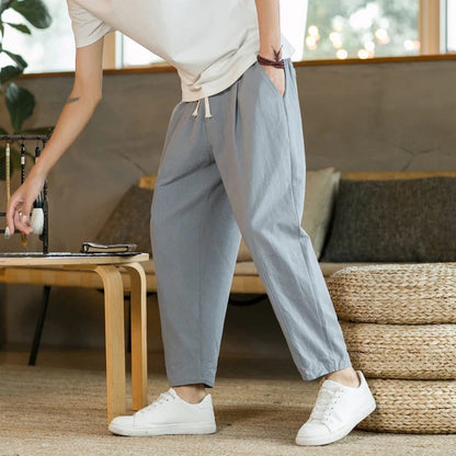 Pantalon Lin Républicain Élégant