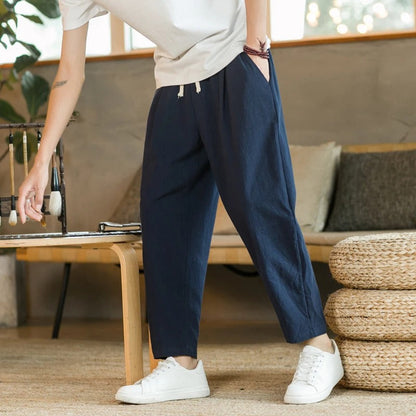 Pantalon Lin Républicain Élégant
