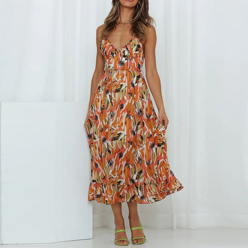 Robe Soirée Élégante Mi-Longue pour Femme