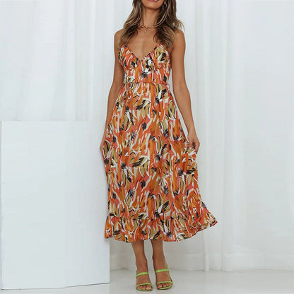 Robe Soirée Élégante Mi-Longue pour Femme