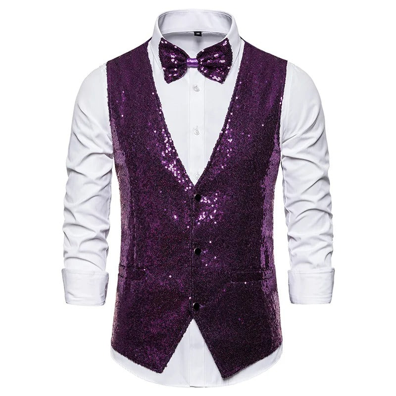 Gilet Smoking Pailleté Homme Chic et Élégant