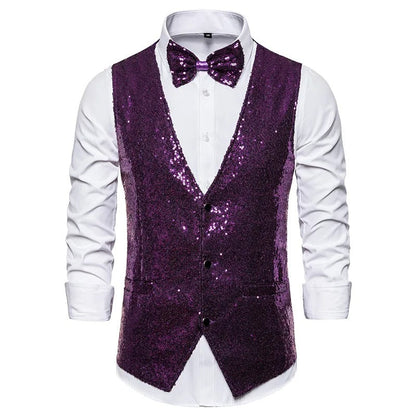 Gilet Smoking Pailleté Homme Chic et Élégant