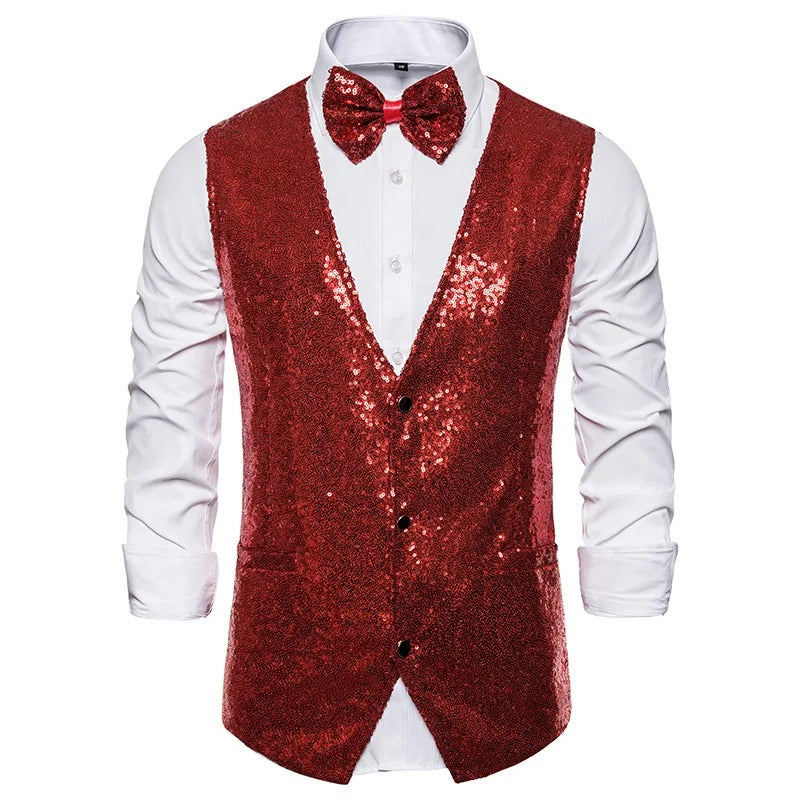 Gilet Smoking Pailleté Homme Chic et Élégant