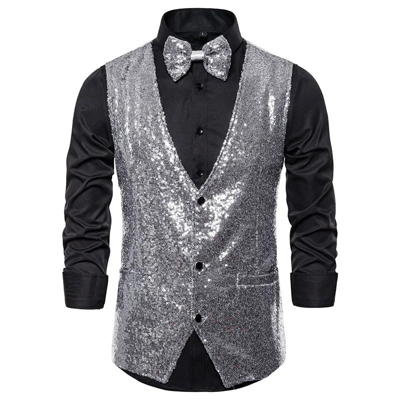 Gilet Smoking Pailleté Homme Chic et Élégant - PanierRoyale