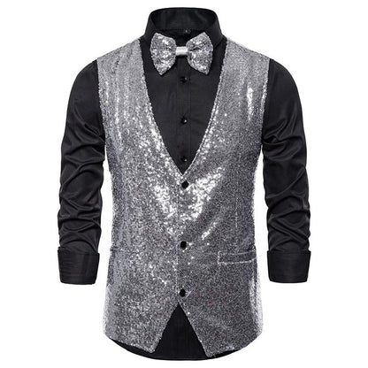 Gilet Smoking Pailleté Homme Chic et Élégant - PanierRoyale