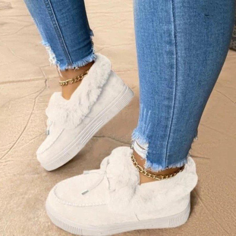 Chaussons Femmes Hiver Confort - Suédine Douce avec Doublure en Fausse Fourrure et Semelle Antidérapante