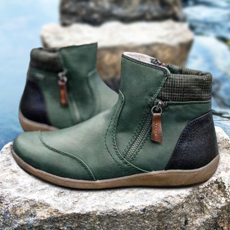 Bottes Femmes Cuir Noir À Lacets Élégantes