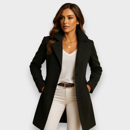 Manteau Long Femme Laine Coupe Ajustée Douillet - PanierRoyale