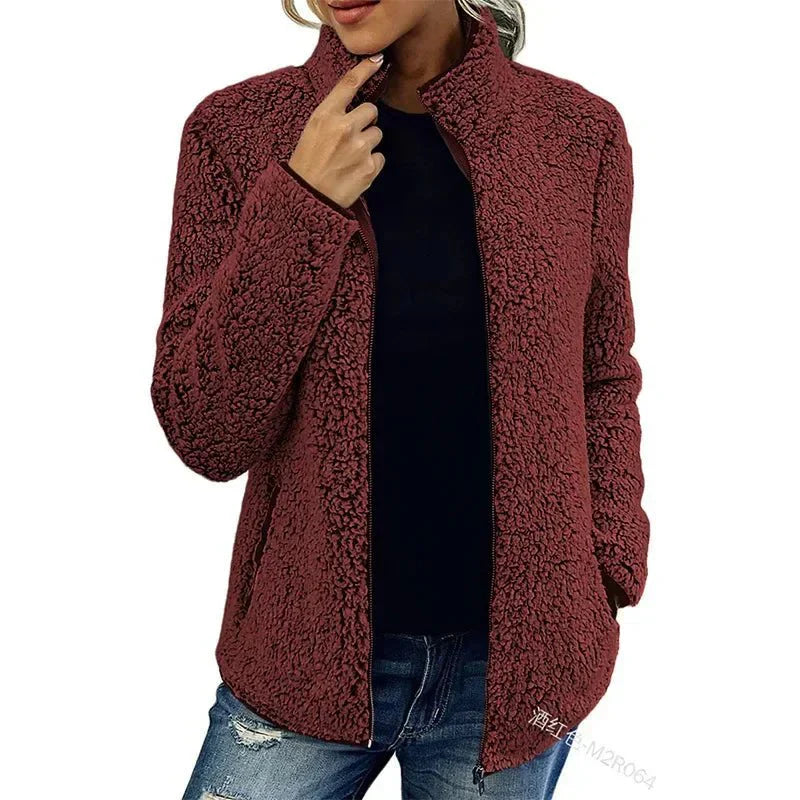 Veste Femme Hiver Élégante et Chaude, Polaire Confortable pour Femme