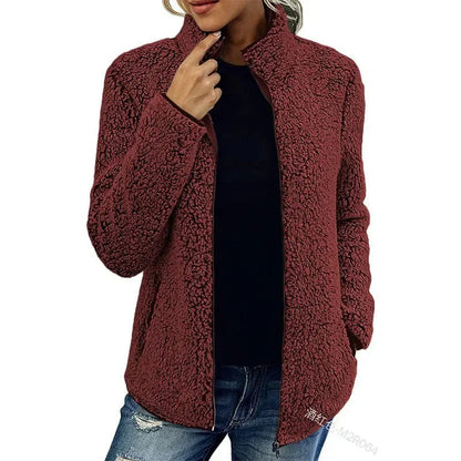 Veste Femme Hiver Élégante et Chaude, Polaire Confortable pour Femme