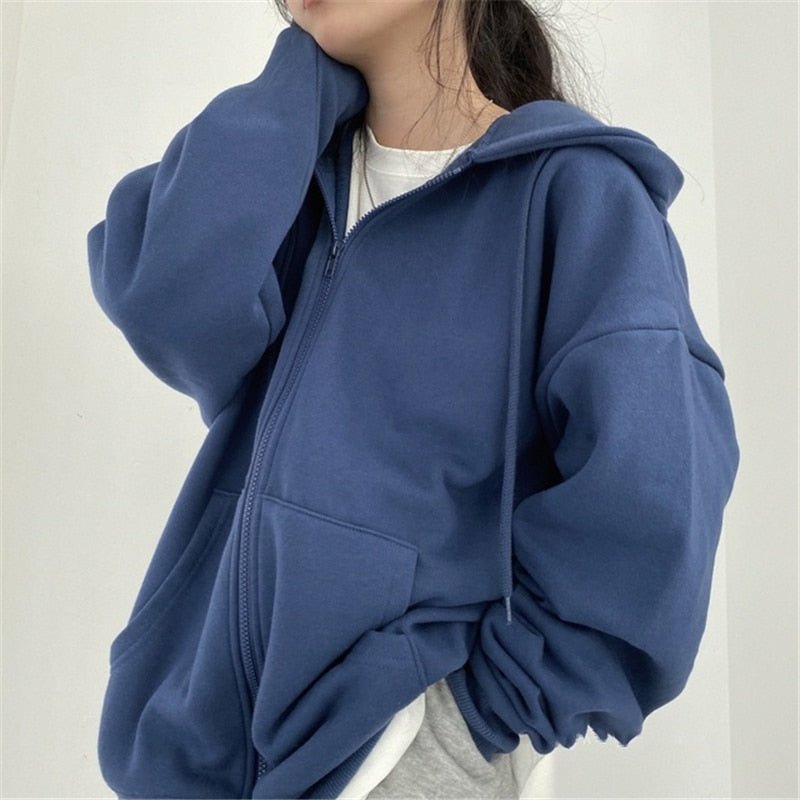 Veste à Capuche Dégagée pour Femme avec Poches Pratiques - PanierRoyale