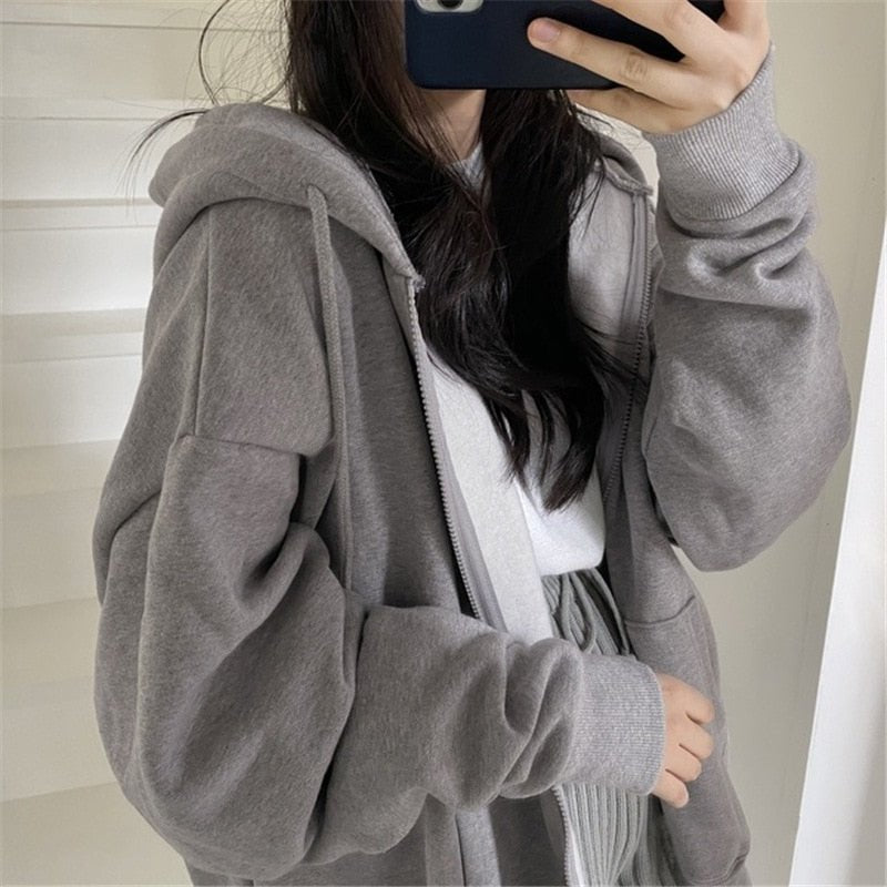 Veste à Capuche Dégagée pour Femme avec Poches Pratiques