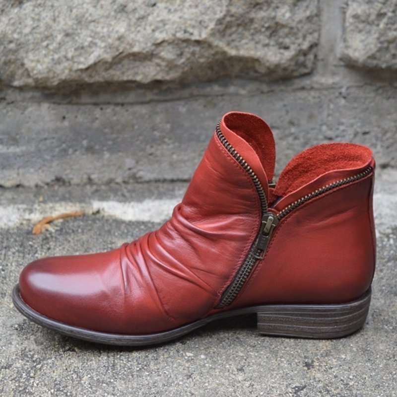 Bottines Cuir Femmes Élégantes avec Talon et Semelle Amortie