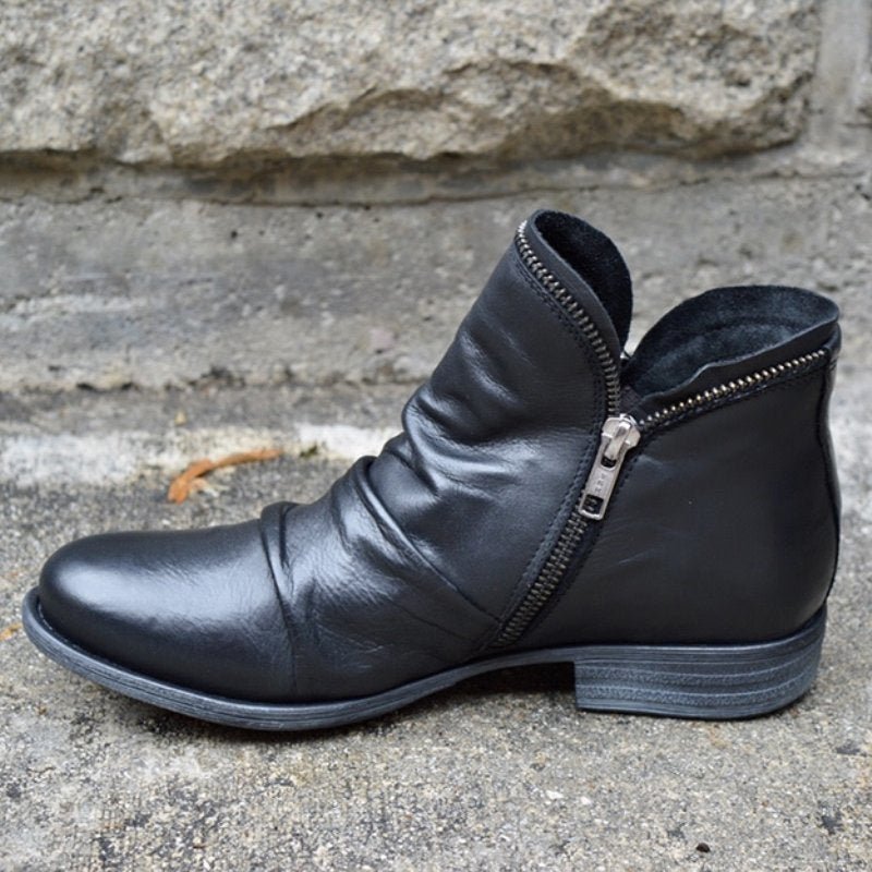 Bottines Cuir Femmes Élégantes avec Talon et Semelle Amortie - PanierRoyale