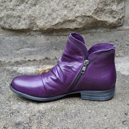 Bottines Cuir Femmes Élégantes avec Talon et Semelle Amortie