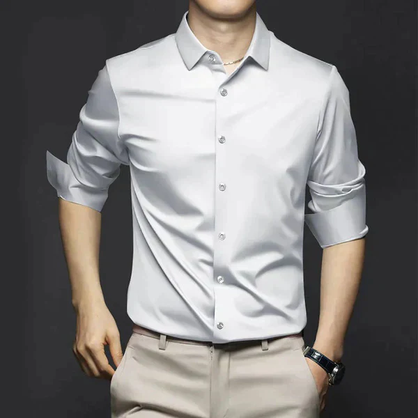 Chemise Homme Noir Élégante à Manches Longues