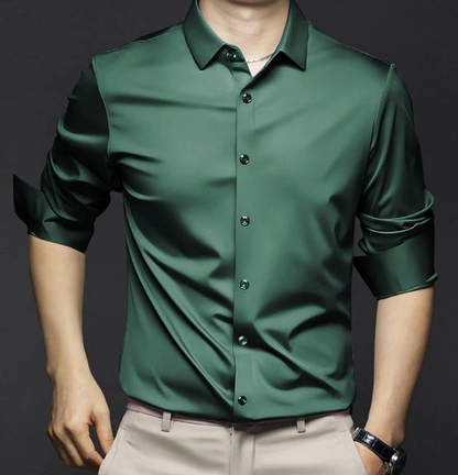 Chemise Homme Noir Élégante à Manches Longues