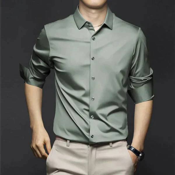 Chemise Homme Noir Élégante à Manches Longues