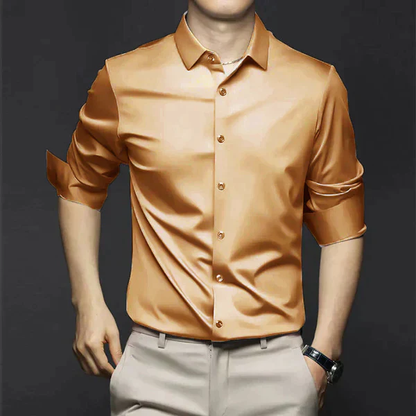 Chemise Homme Noir Élégante à Manches Longues