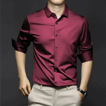 Chemise Homme Noir Élégante à Manches Longues