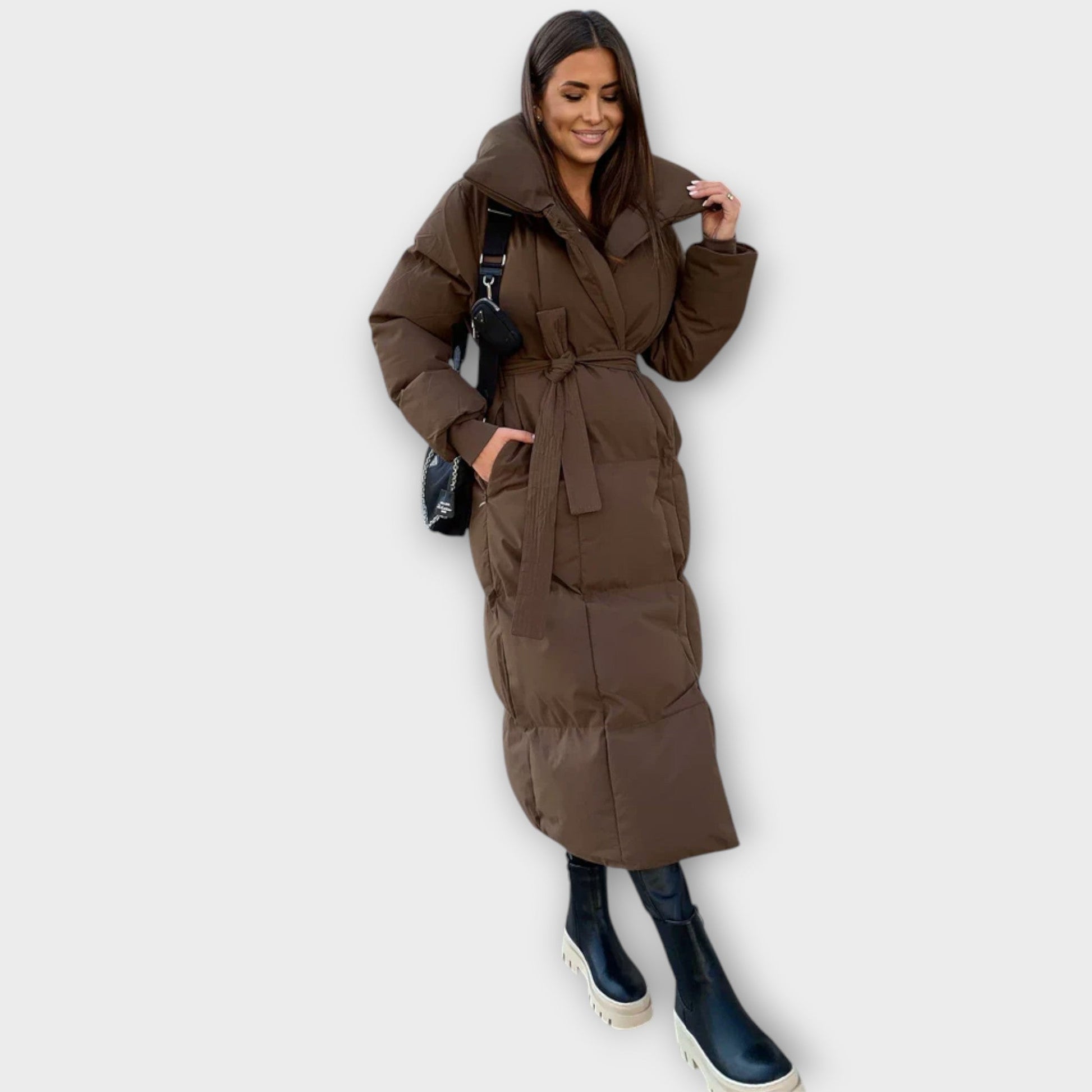 Manteau Femme Élégant Taille Cintrée avec Ceinture - PanierRoyale