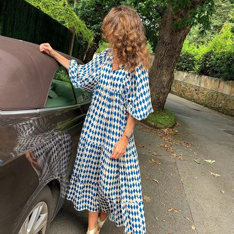 Robe femme grande taille décontractée col V confortable