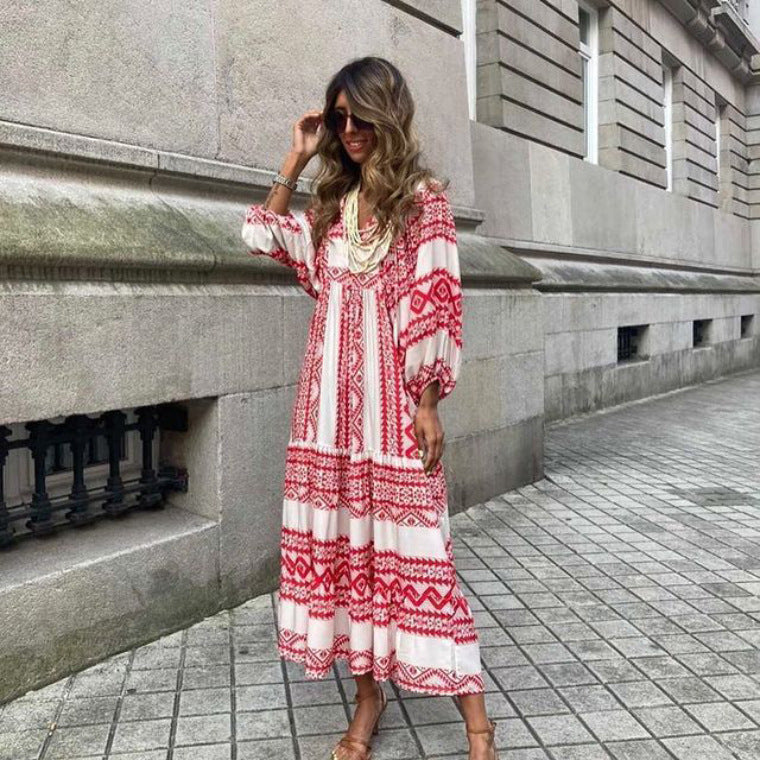 Robe femme grande taille décontractée col V confortable