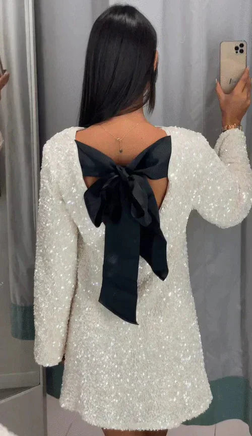 Robe de Soirée Femme Élégante Pailletée Taille Cintrée - PanierRoyale