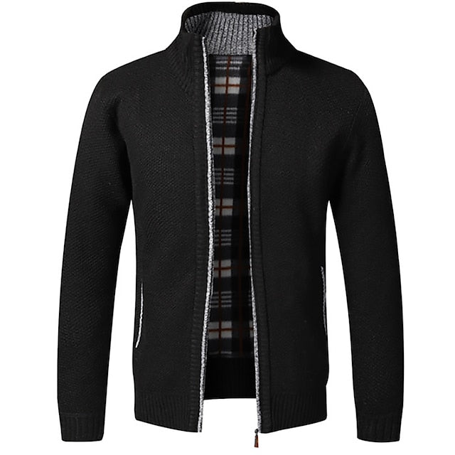 Pull zippé homme chaud et doux pour hiver