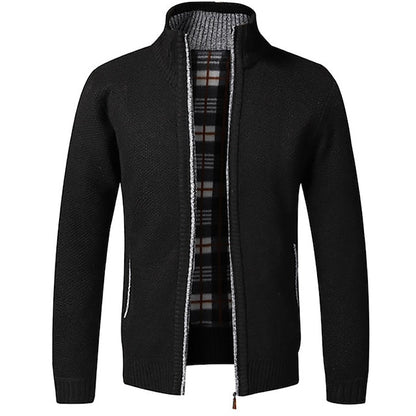 Pull zippé homme chaud et doux pour hiver