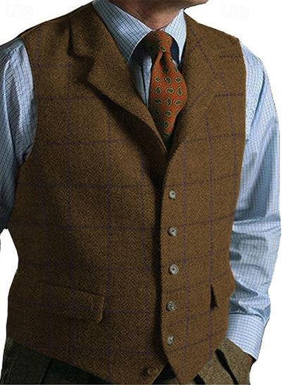 Gilet Homme Sans Manches à Carreaux Classique - PanierRoyale