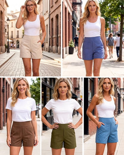Short Femme Taille Haute Poches Profondes Pratiques
