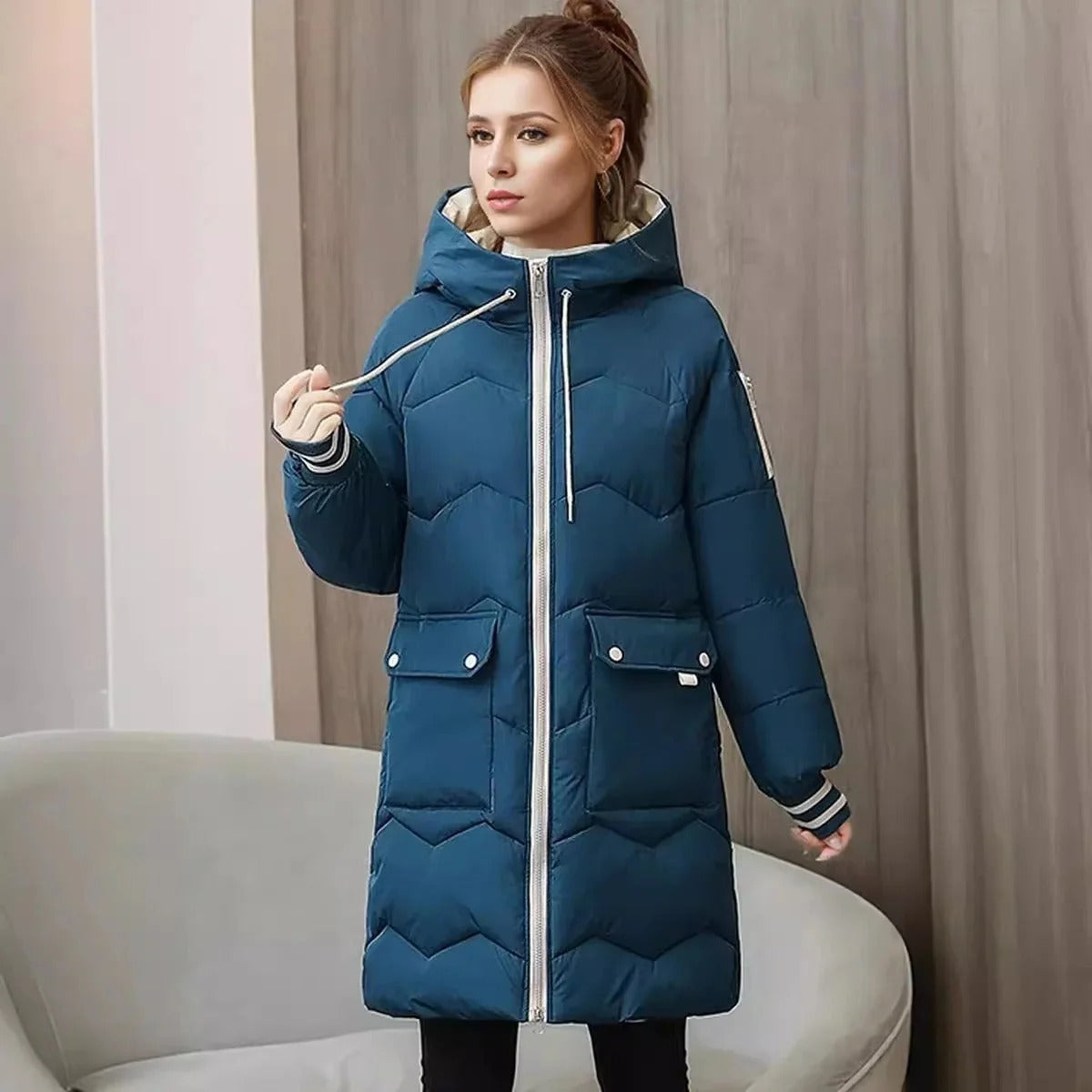 Veste femme capuche stretch et tendance