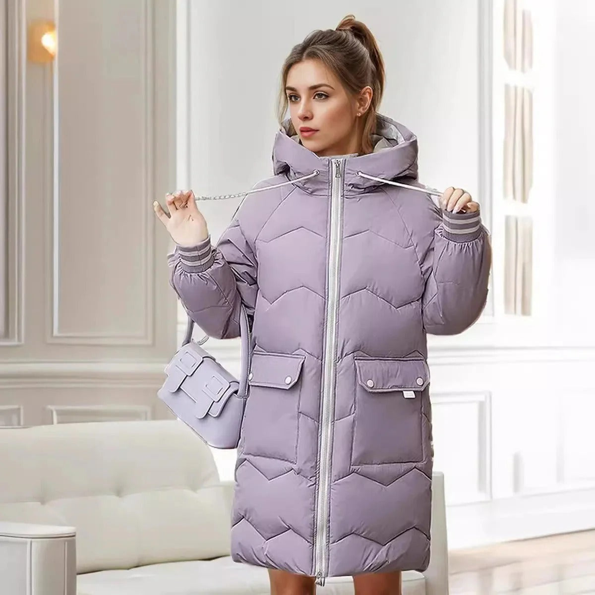 Veste femme capuche stretch et tendance
