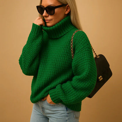 Pull Femme Col Roulé Épais et Confortable