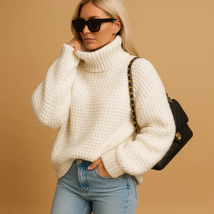 Pull Femme Col Roulé Épais et Confortable - PanierRoyale