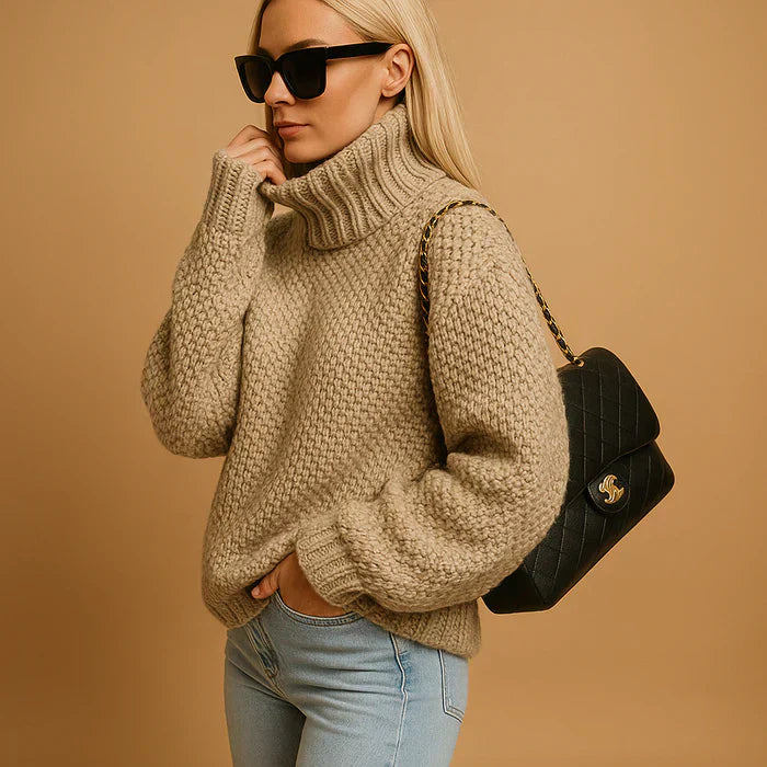 Pull Femme Col Roulé Épais et Confortable