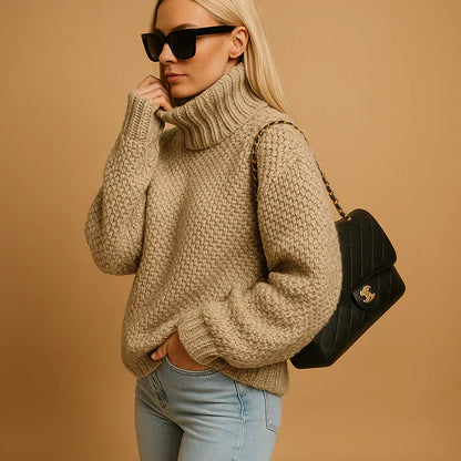 Pull Femme Col Roulé Épais et Confortable