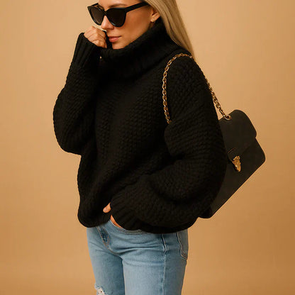 Pull Femme Col Roulé Épais et Confortable