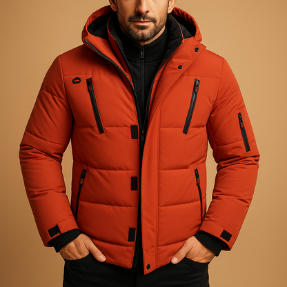 Veste parka homme bleu marine imperméable avec capuchon