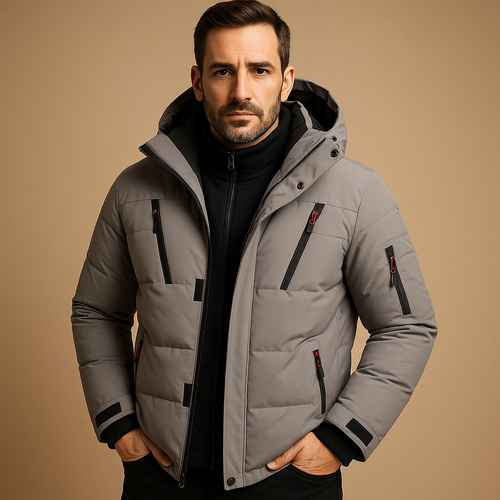 Veste parka homme bleu marine imperméable avec capuchon