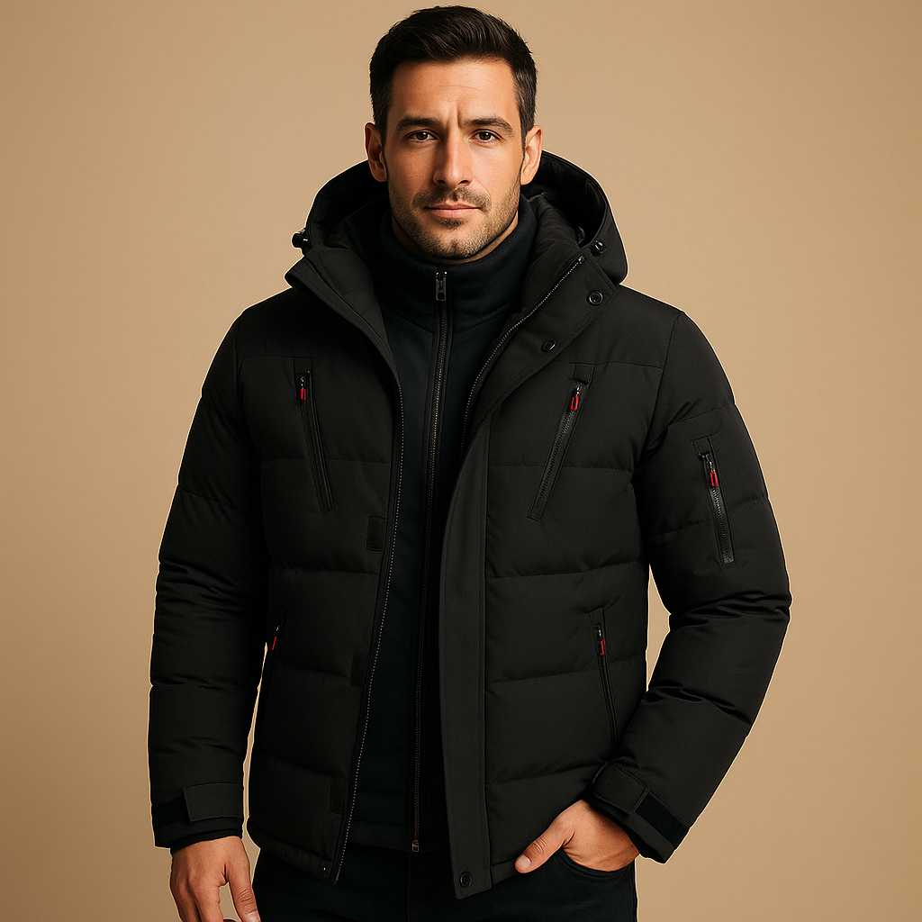 Veste parka homme bleu marine imperméable avec capuchon