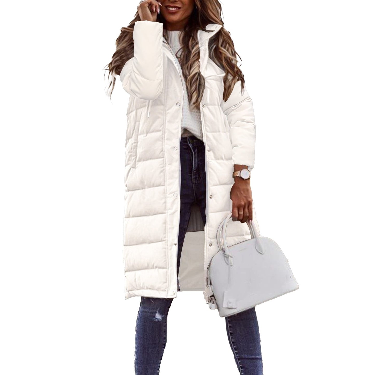 Manteau Femme Hiver Légère et Élégant avec Capuche