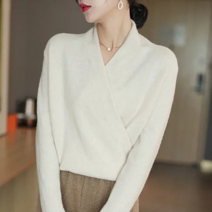 Pull Cache-cœur Femme Maille Col V